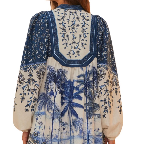 Farm Rio Palm Tree Beach Off-White Mini Dress NWT - Picture 15 of 15